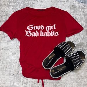 Graphic backless tshirt